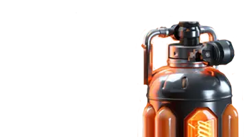 Изображение футуристической канистры с топливом, символизирующее энергию и усиление приветственного бонуса в Интернет-казино AUF.